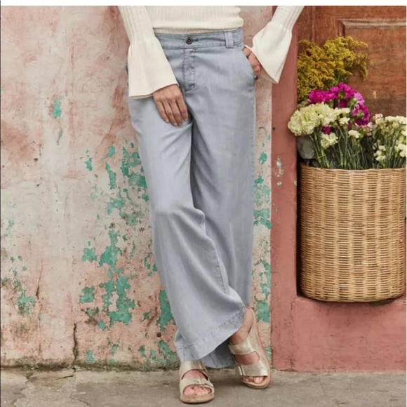 Sundance Pants - NEW Sundance Lillie Gray Relaxed Wide Leg Pant 10